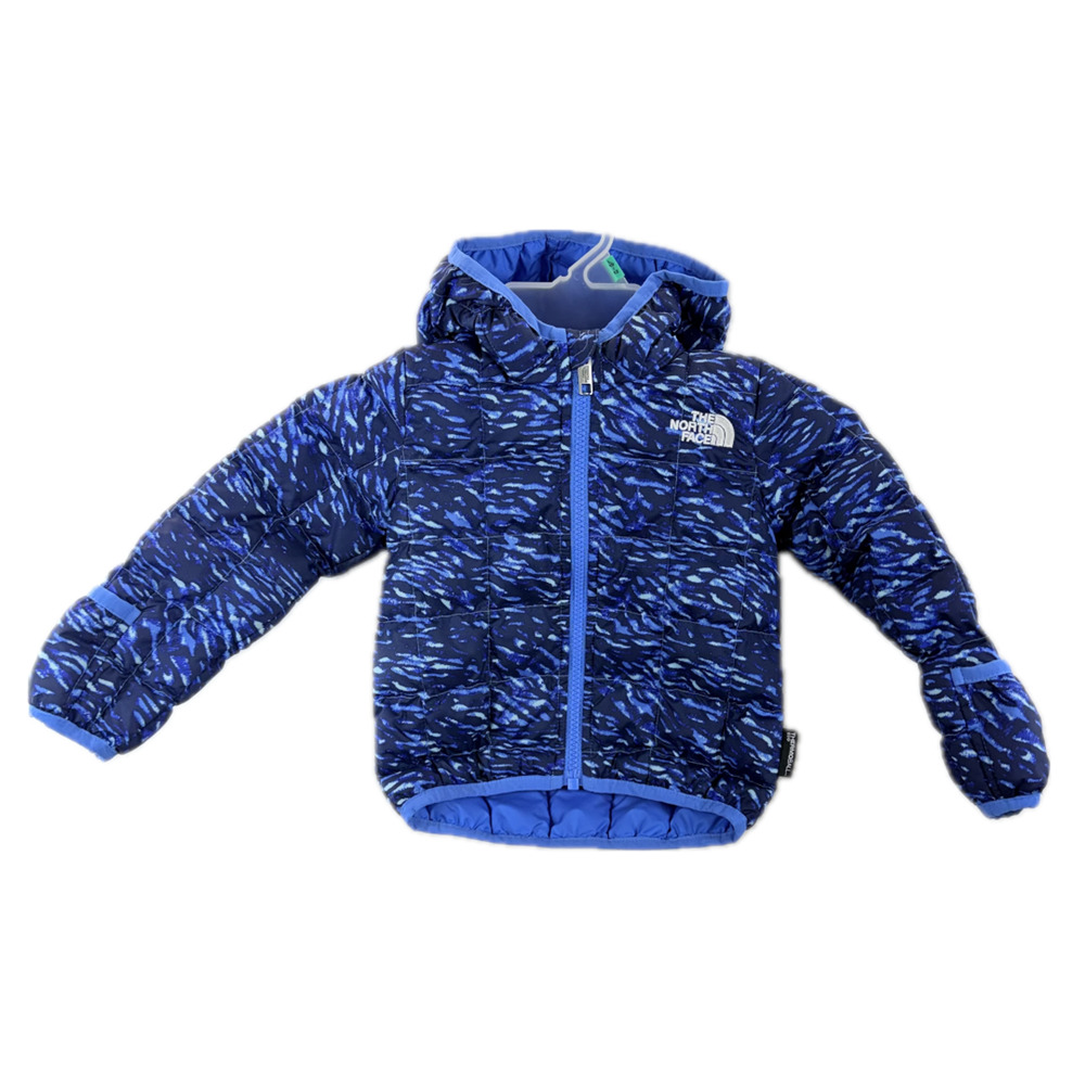 The North Face Thermoball Eco Jacket Baby 6/12 Months Blue Camo Hooded Mittens